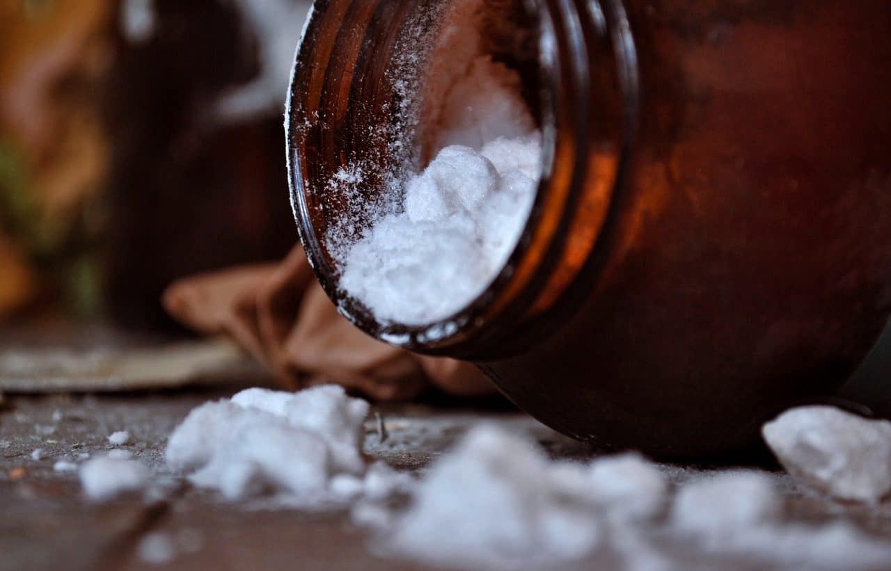 Jar with white powder