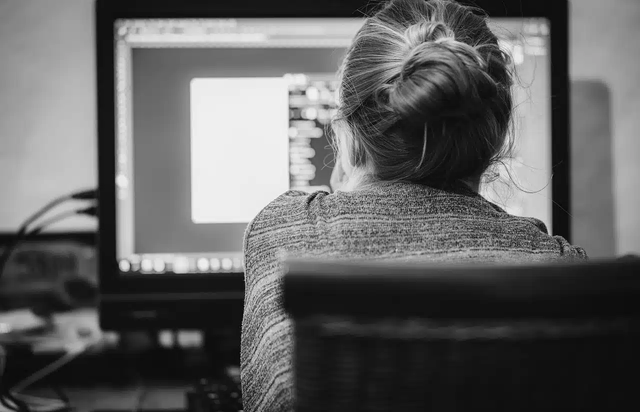 Woman working with computer