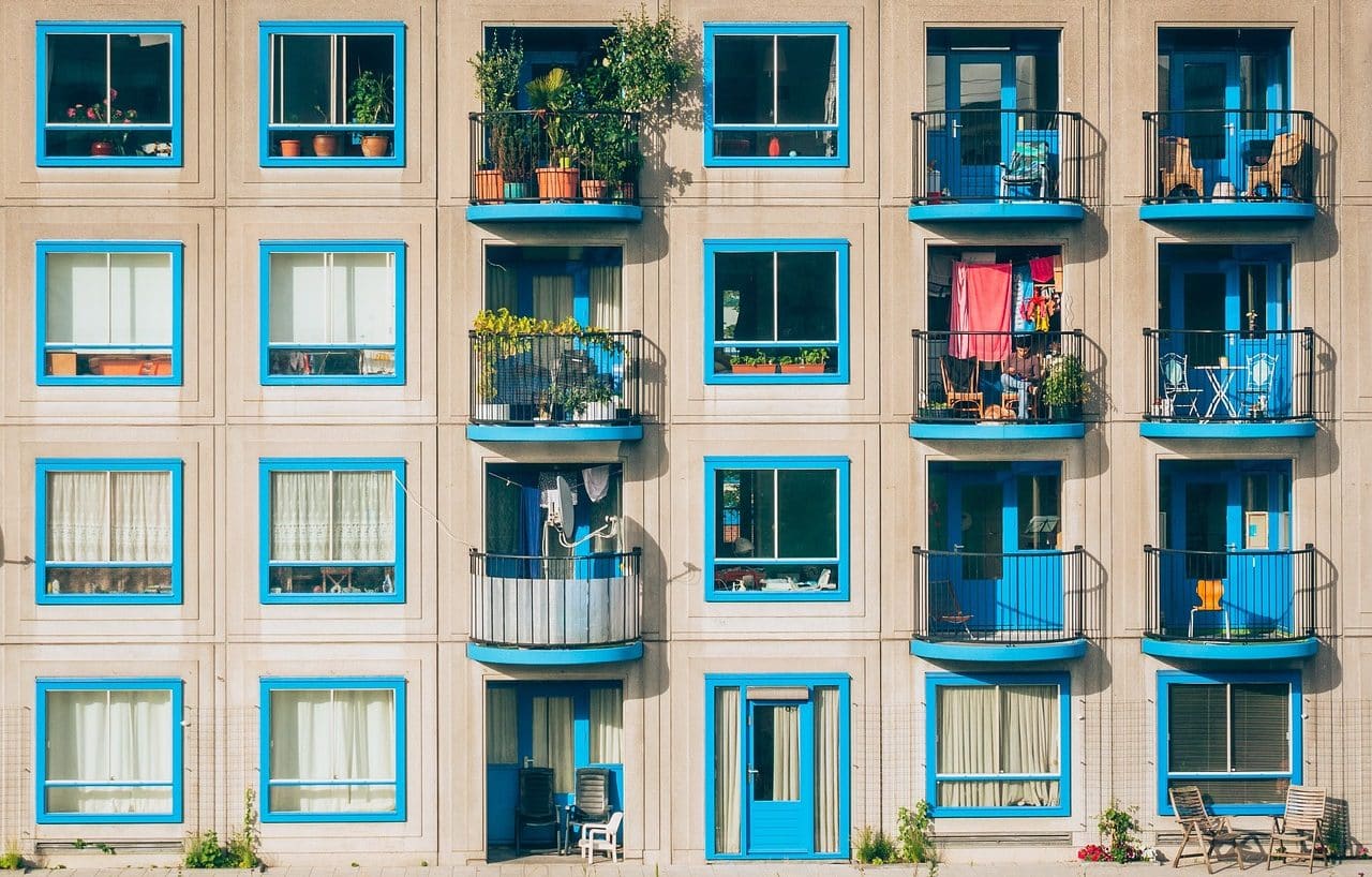 Facade of an apartment building