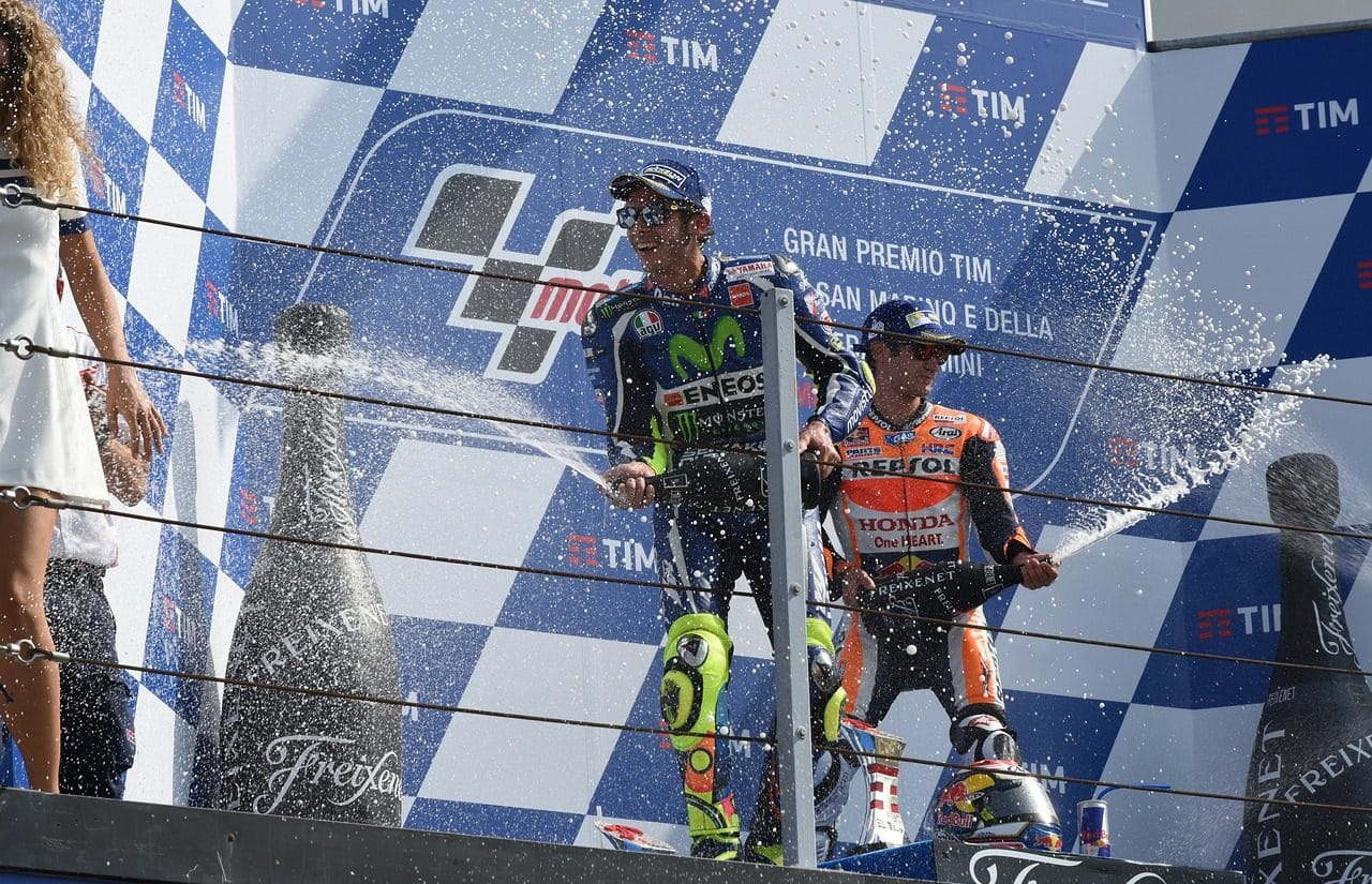 Valentino Rosi on the podium