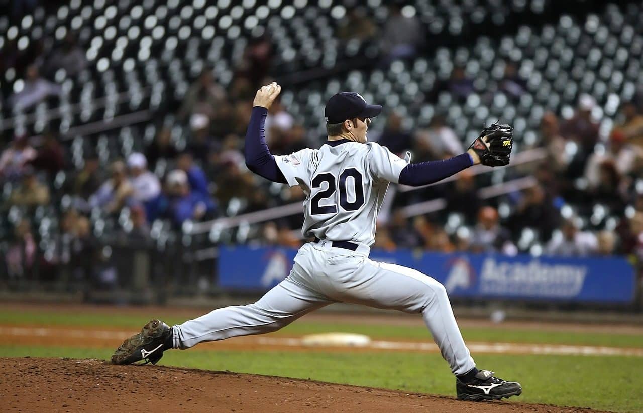 Baseball player in the middle of a game