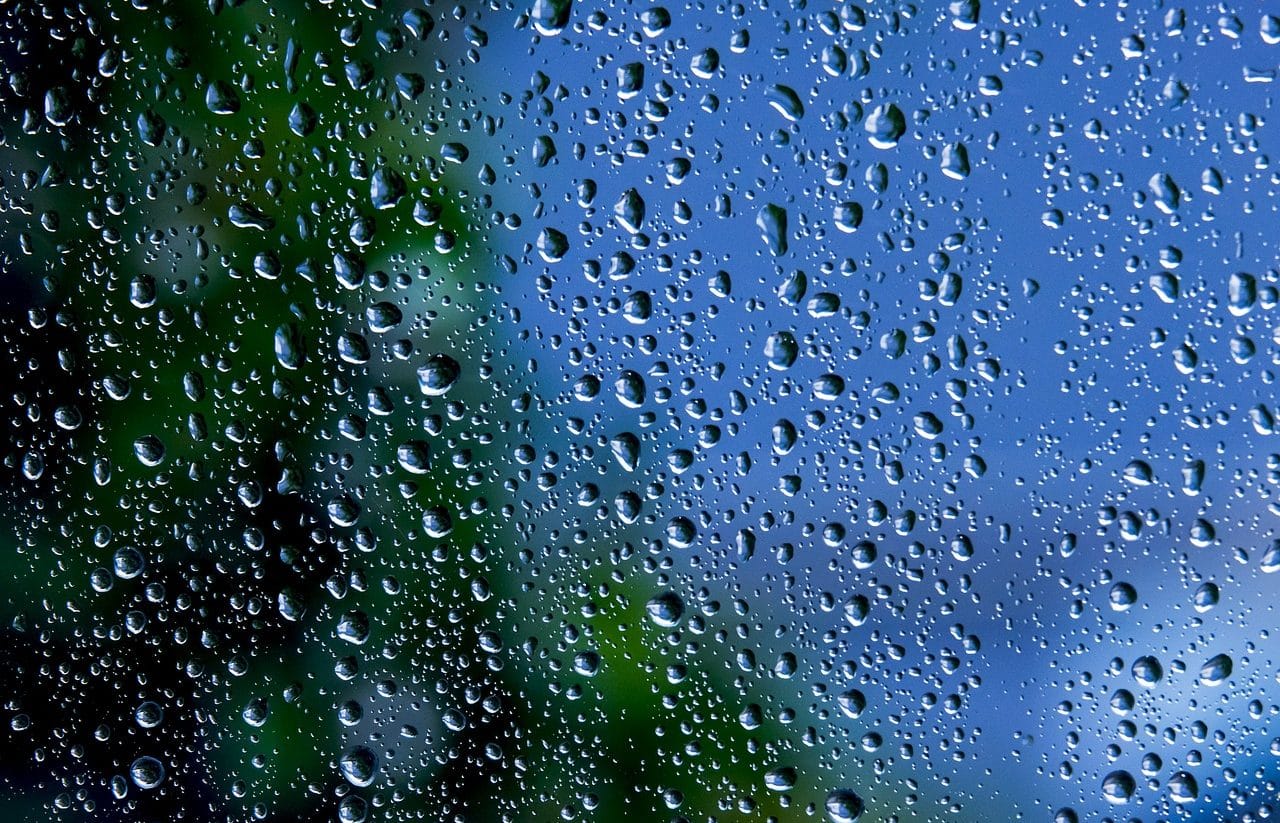 Window with rain drops