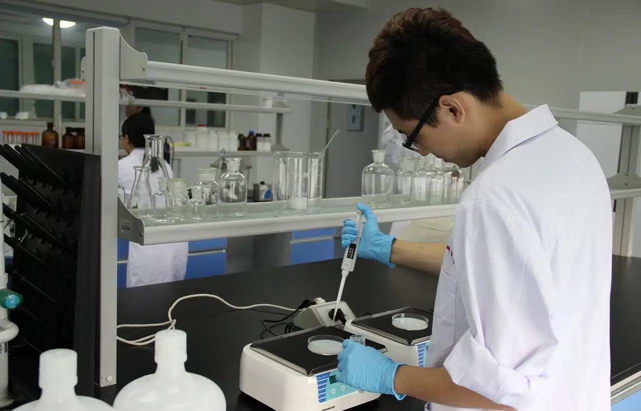 Scientists in a laboratory doing experiments