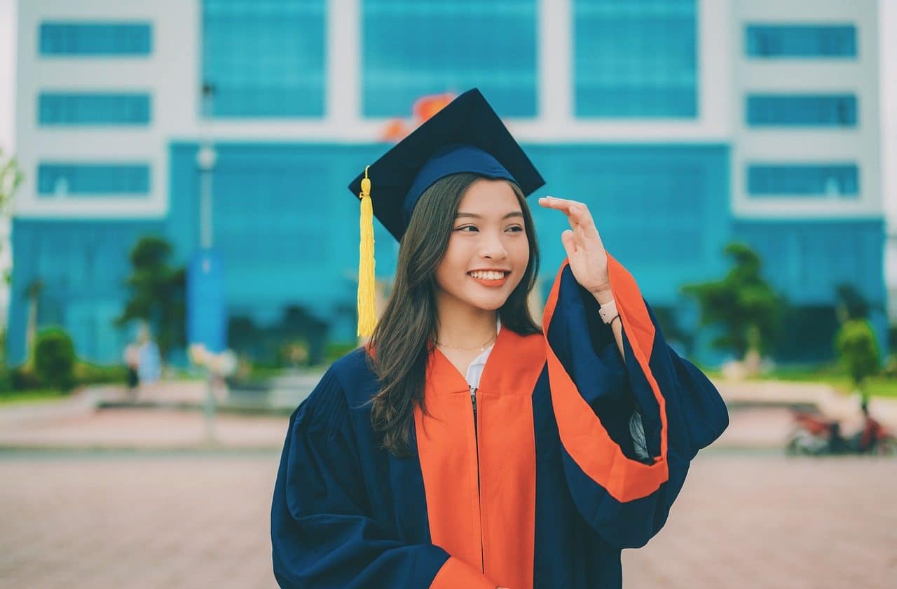 College student at graduation ceremony