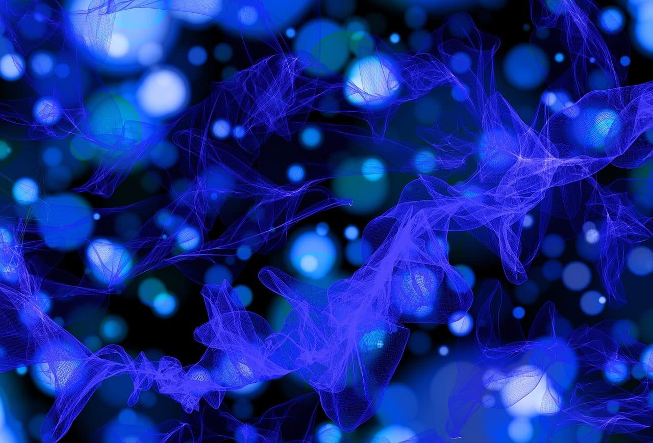 blue particles