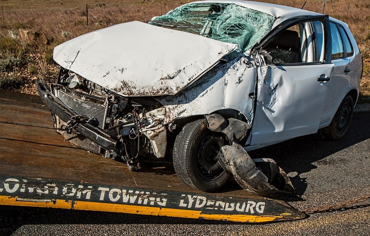 Car destroyed after accident